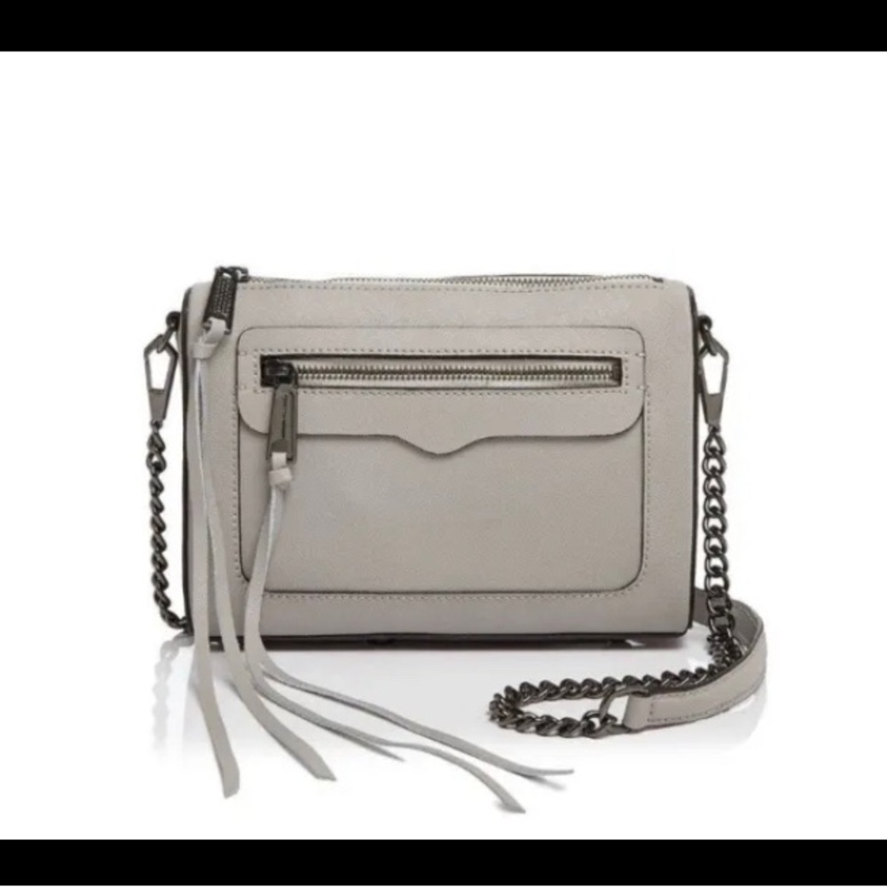 NWT Rebecca Minkoff Avery Charcoal Gray Leather Crossbody Bag